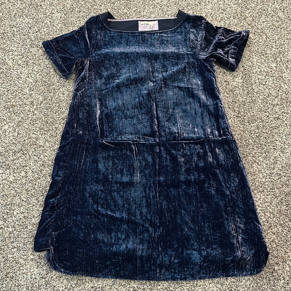 Floreat Crushed Velvet Smock Dress